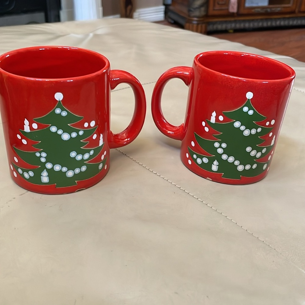 Waechtersbach Red White Christmas Tree Coffee Tea Ceramic Mug 12 oz
